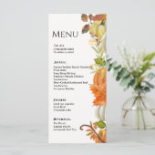 Menu Mariage d'automne Citrouille mariage aux feuilles  (Debout devant)