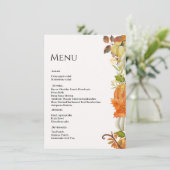 Menu Mariage d'automne Citrouille mariage aux feuilles  (Debout devant)