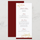 Menu Mariage d'automne en spirale (Devant / Derrière)