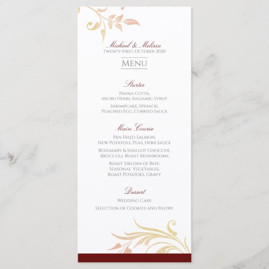 Menu Mariage d'automne en spirale (Devant)