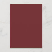 Menu Mariage d'automne Rouge Vin Profond | Élégant Mode (Dos)