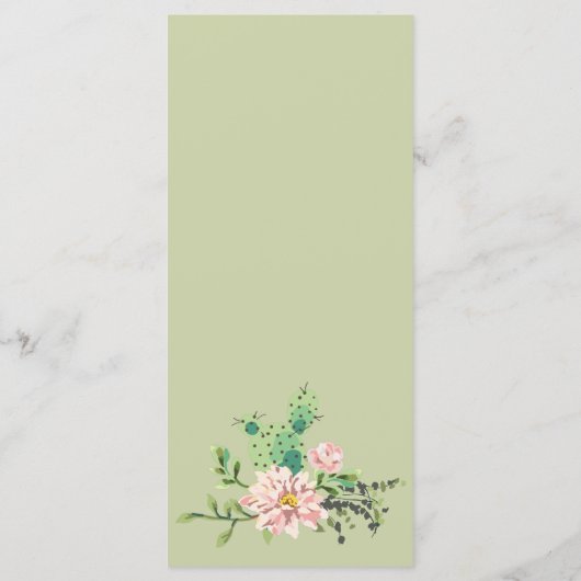 Menu Mariage de 4 plats Desert Bloom (Dos)