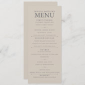 Menu Mariage de 4 po x 9 po parfaitement pâle (Devant / Derrière)