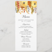 Menu Mariage de automne aquarelle (Devant)