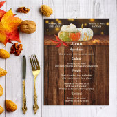 Menu Mariage de automne citrouille ou Thanksgiving