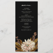 Menu Mariage de automne d'aquarelle noire florale d'aut (Devant)