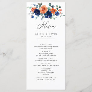 Menu Mariage de automne d'été de la Marine Burange Flor