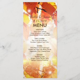 Menu Mariage de automne Feuilles Automne