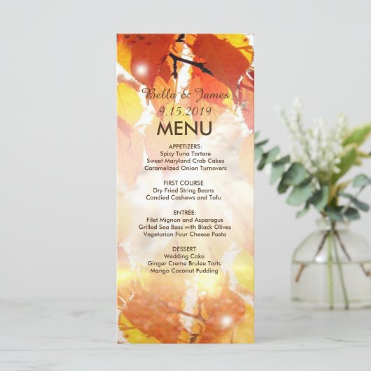 Menu Mariage de automne Feuilles Automne (Debout devant)