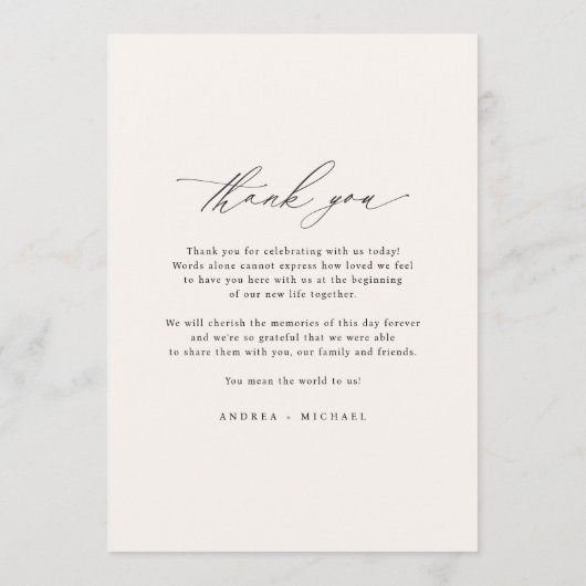 Menu Mariage de automne Fleur sauvage Boho (Dos)