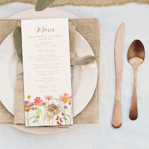 Menu Mariage de automne Fleur sauvage Boho
