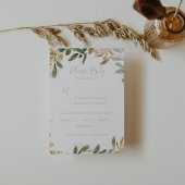 Menu Mariage de automne Gold Greenery Choice RSVP