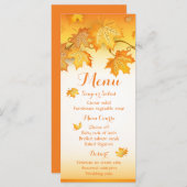 Menu mariage de automne Orange Feuilles d'automne (Devant / Derrière)