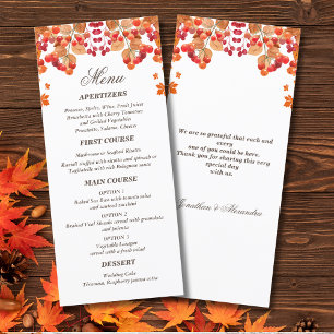 Menu Mariage de automne Rustique Automne