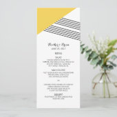 Menu Mariage de bande géométrique jaune (Debout devant)
