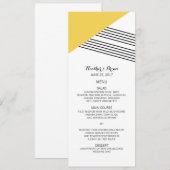 Menu Mariage de bande géométrique jaune (Devant / Derrière)