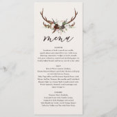 Menu mariage de bois de cerf et de fleurs rustique (Devant)
