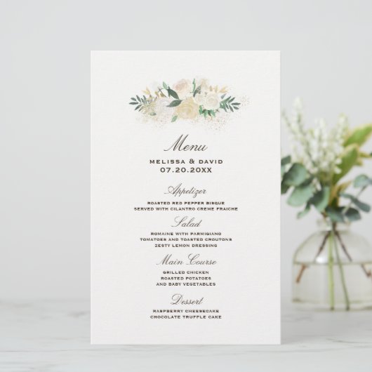 Menu Mariage de bois romantique (Debout devant)