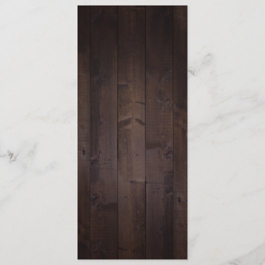 Menu Mariage de bois rustique mauve et mûrier (Dos)