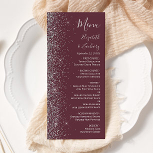Menu Mariage de bord de Parties scintillant d'argent de