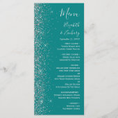Menu Mariage de bord de Parties scintillant en argent T (Devant)