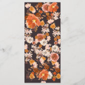 Menu Mariage de bouquet de charpente de fleurs orange b (Dos)