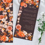 Menu Mariage de bouquet de charpente de fleurs orange b<br><div class="desc">menu mince pour correspondre à la collection *si vous voulez plus d'options papier cette conception peut être transférée à un programme mince *ou pour plus d'aide contactez-moi</div>