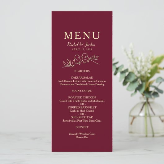 Menu Mariage de Bourgogne (Debout devant)