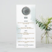 Menu Mariage de boussole marine vintage (Debout devant)