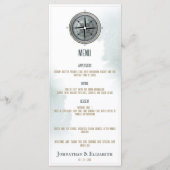 Menu Mariage de boussole marine vintage (Devant)
