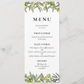 Menu Mariage de branche Olive moderne (Devant)