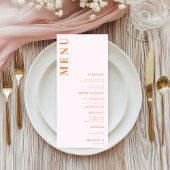 Menu Mariage de broyage d'abricot rose et orange