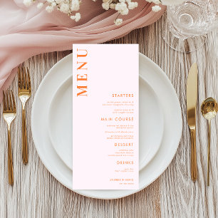 Menu Mariage de broyage d'abricot rose et orange