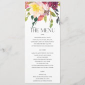 MENU MARIAGE DE BUNCH FLORAL BURGUNDY JAUNE CLAIR (Devant)
