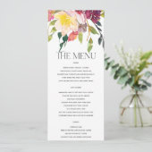 MENU MARIAGE DE BUNCH FLORAL BURGUNDY JAUNE CLAIR (Debout devant)