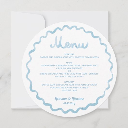 Menu Mariage de cadre blanc blanc arrondi (Devant)