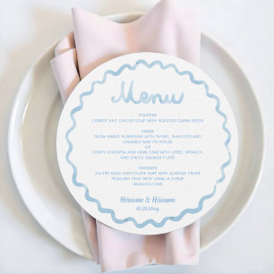 Menu Mariage de cadre blanc blanc arrondi