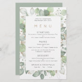 Menu Mariage de cadre de feuillage vert budget (Devant / Derrière)