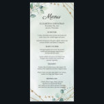 Menu Mariage de cadre géométrique verdoyant Foliage Or<br><div class="desc">Verdure Foliage Or Cadre géométrique Mariage Dîner Menu,  Contactez-moi pour les articles correspondants ou pour la personnalisation,  Roses Blush ©</div>