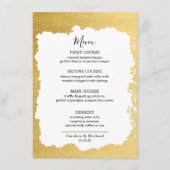 Menu Mariage de cadre Or tendance moderne (Devant)