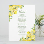 Menu Mariage de cadre vert citron italien (Debout devant)