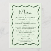 Menu Mariage de cadre vert moderne (Devant)