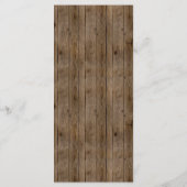 Menu Mariage de calligraphie de dentelle de bois rustiq (Dos)