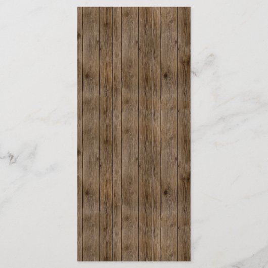 Menu Mariage de calligraphie de dentelle de bois rustiq (Dos)