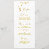 Menu Mariage de calligraphie de police de script Gold B (Devant)