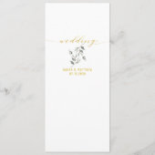 Menu Mariage de calligraphie de police de script Gold B (Dos)