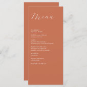 Menu Mariage de calligraphie de script élégant en terre (Devant / Derrière)