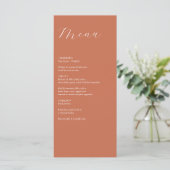 Menu Mariage de calligraphie de script élégant en terre (Debout devant)
