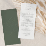 Menu Mariage de calligraphie des initiaux de couleur ve<br><div class="desc">Menu Mariage Calligraphie Initiales Vert Sage Simple</div>