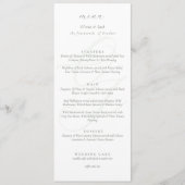 Menu Mariage de calligraphie des initiaux de couleur ve (Devant)